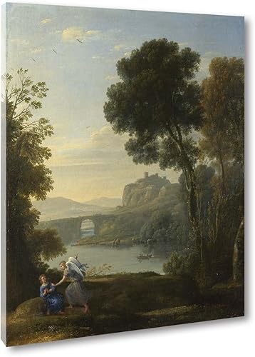 Miniatura 1 de Ltt-Ydd-Ccl Landscape with Angel Classicism Canvas Wall Art Painting Retro Wall Décor Giftware Canvas Photo Picture For Living Room Bedroom Ready To