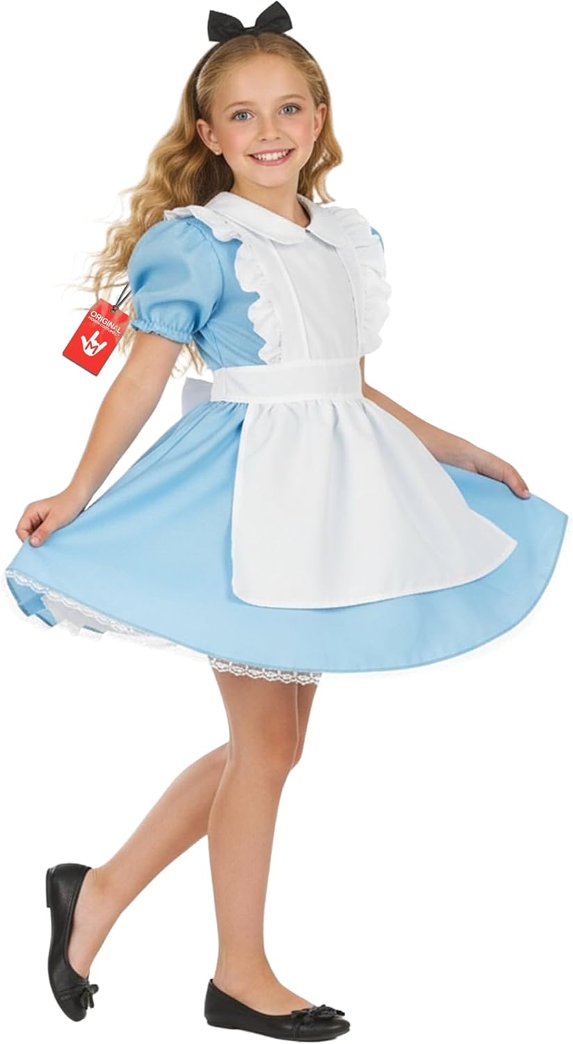 fun shack Alice in Wonderland Costume Kids, Alice Costume Girls, Book Characters Costumes for Kids