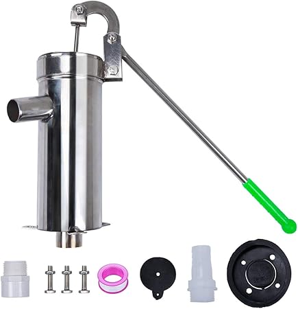 TBVECHI Suction Pump, Stainless Steel Manual Water Jet Pump Domestic Well Hand Shake Suction Pump Groundwater for Home Garden Yard (US Stock)
