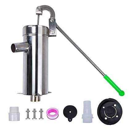 TBvechi Suction Pump Stainless Steel Manual Water Jet Pump Domestic Well Hand Shake Suction Pump Groundwater for Home Garden Yard