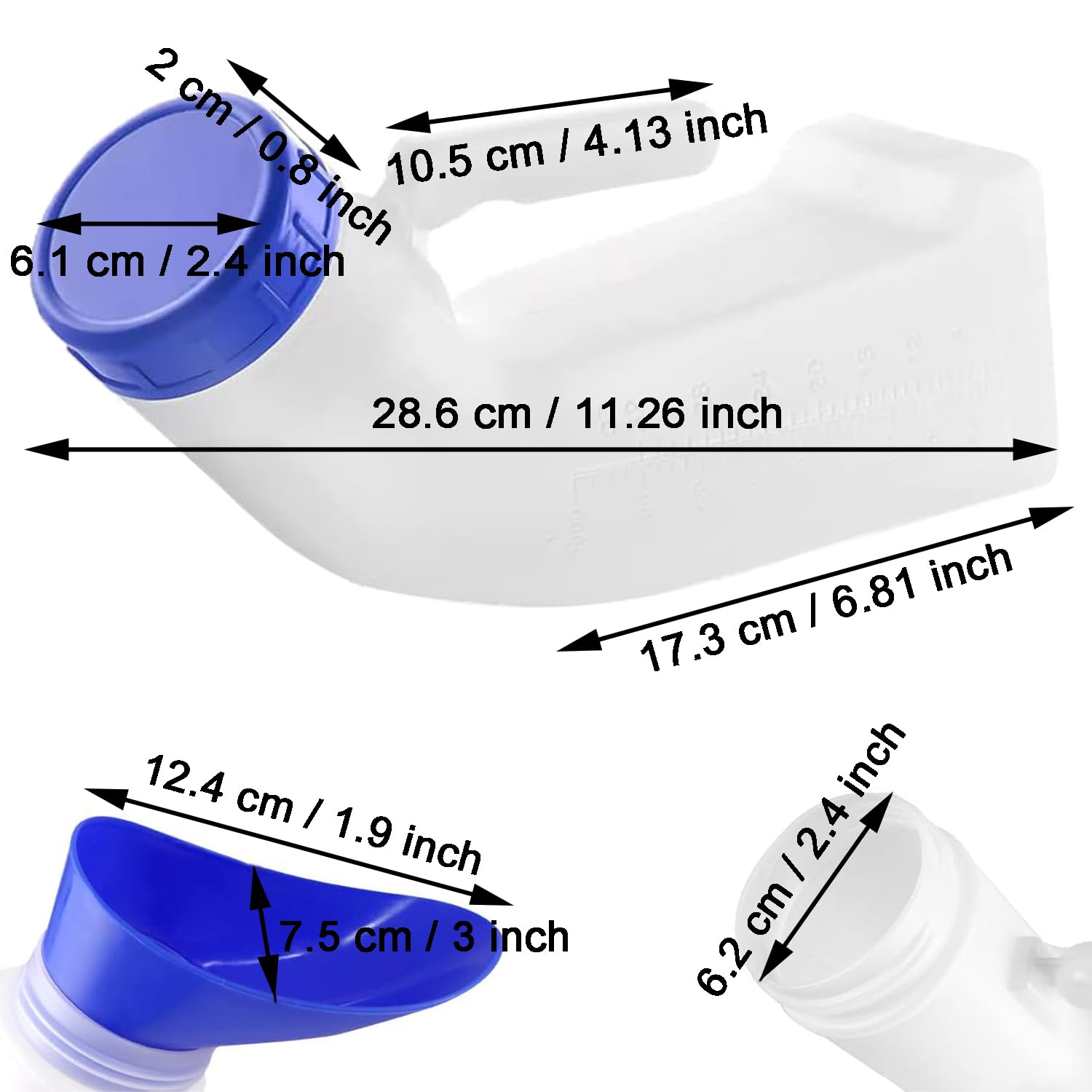 YNGJUENCP Orinatoio Da Letto Maschile Bottiglia Per Pipì Contenitore Per Drenaggio Notturno Collettore Di Urina Con Tubo Per Orinatoi Da Uomo, 1700 ML (Giallo