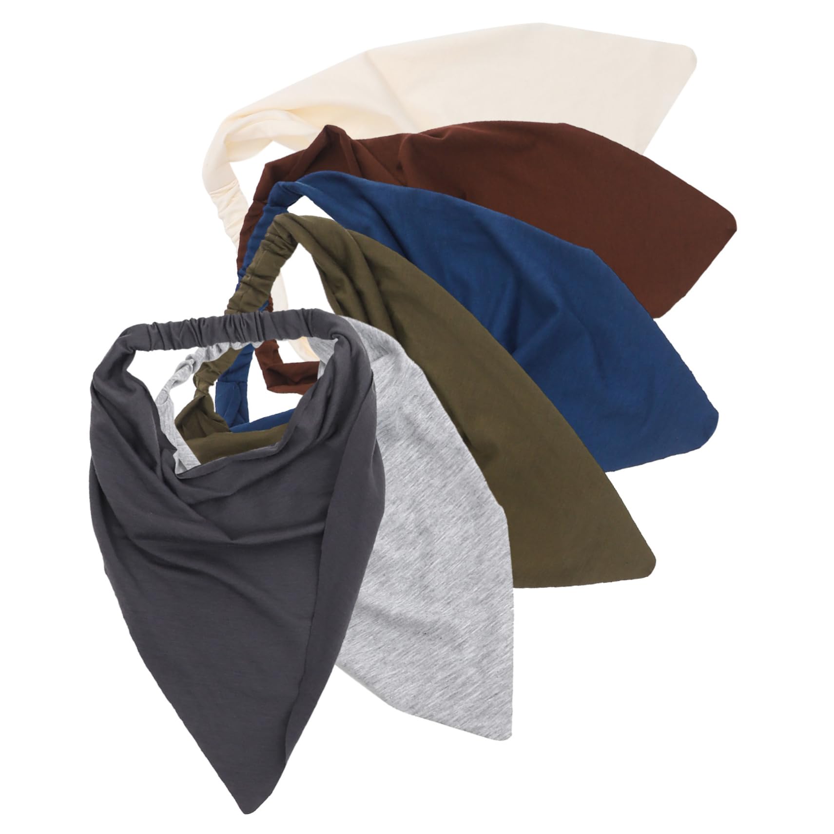 Bandanas pour Cheveux Femmes 6 Pièces, Foulard Triangulaire Élastique