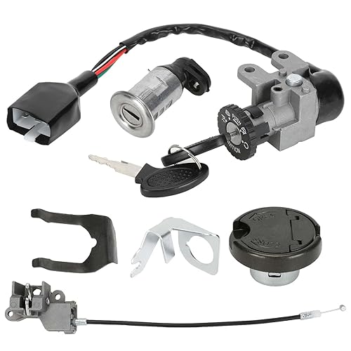 HIAORS GY6 Interruptor de encendido de 50 cc, cerradura de llave, juego de tapas de tanque de gas de repuesto para TaoTao 50cc 49cc ATM50 Pony VIP