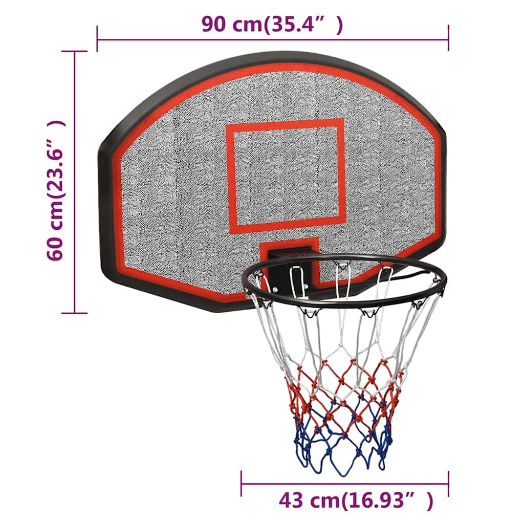 SKM Basketballkorb Schwarz 90x60x2 cm Polyethylen,Sportartikel,Athletik,Basketball,Basketballkorbteile & -zubehör,Basketball-Korbbretter,Schwarz,5.03 kg,93666