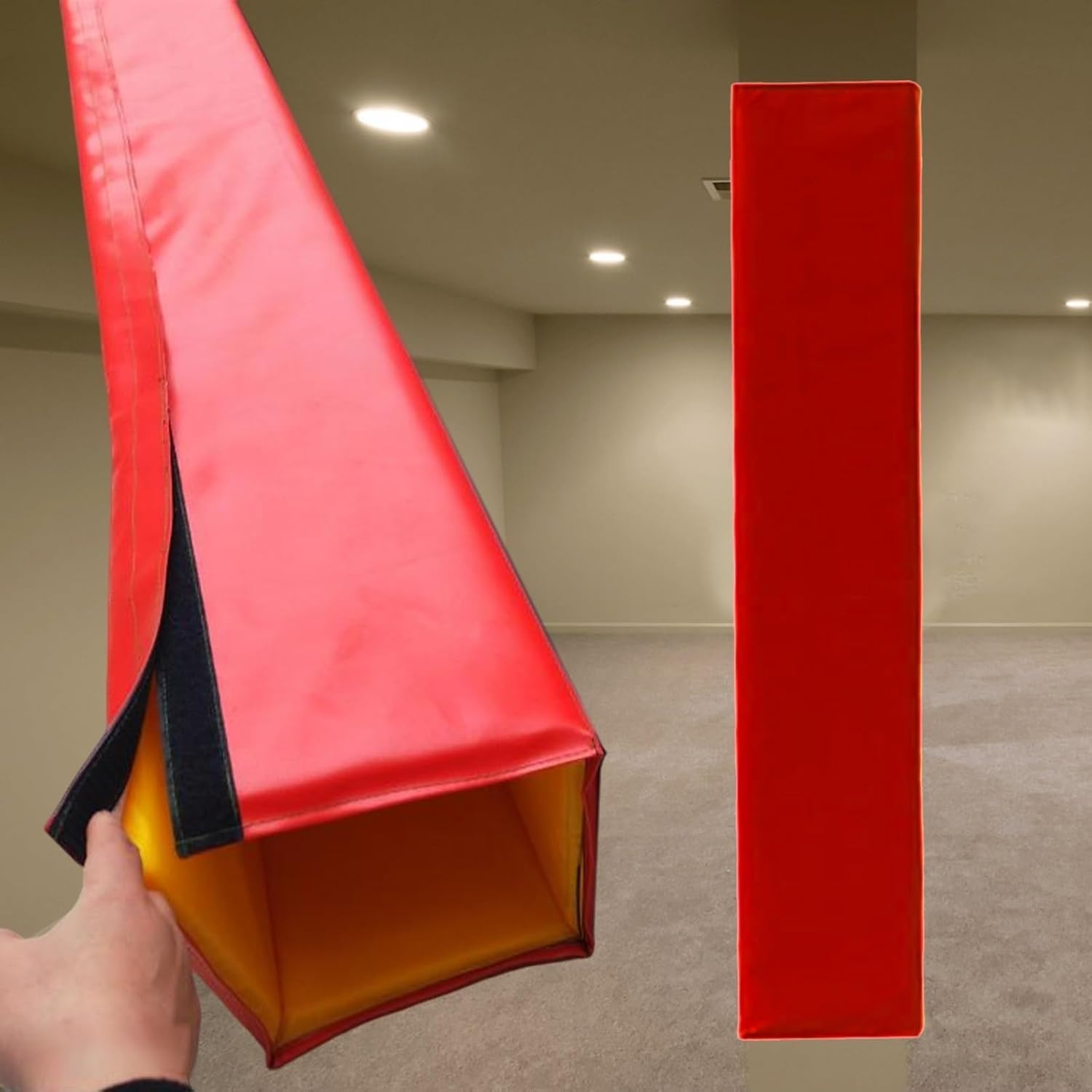 Round Basketball Pole Pad Crash Pad Cover for Basketball Hoop/Garage, 5ft Tall Gym Pole Padding Square Beam Wrap