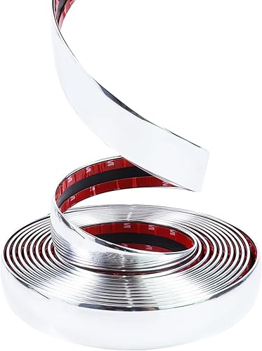 Miniatura 3 de Moldura cromada automotriz de 25 pies de ancho de 1-316 pulgadas de ancho para carrocería lateral de automóvil (autoadhesiva), a prueba de arañazos,