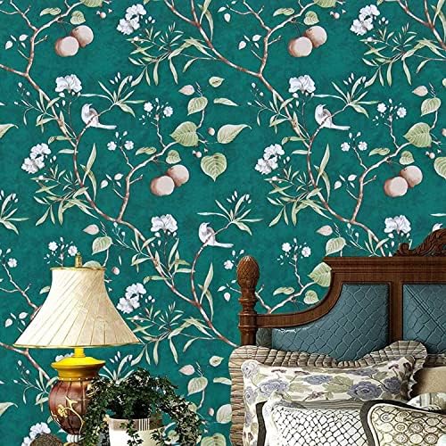Image of Self Adhesive Waterproof Wallpaper for Kitchen Living Room Bed Room Furniture Makeover Cabinet Shelf Liner Tile Pattern Removable Contact Paper(Vintage Flower & Bird (45X300 CM)