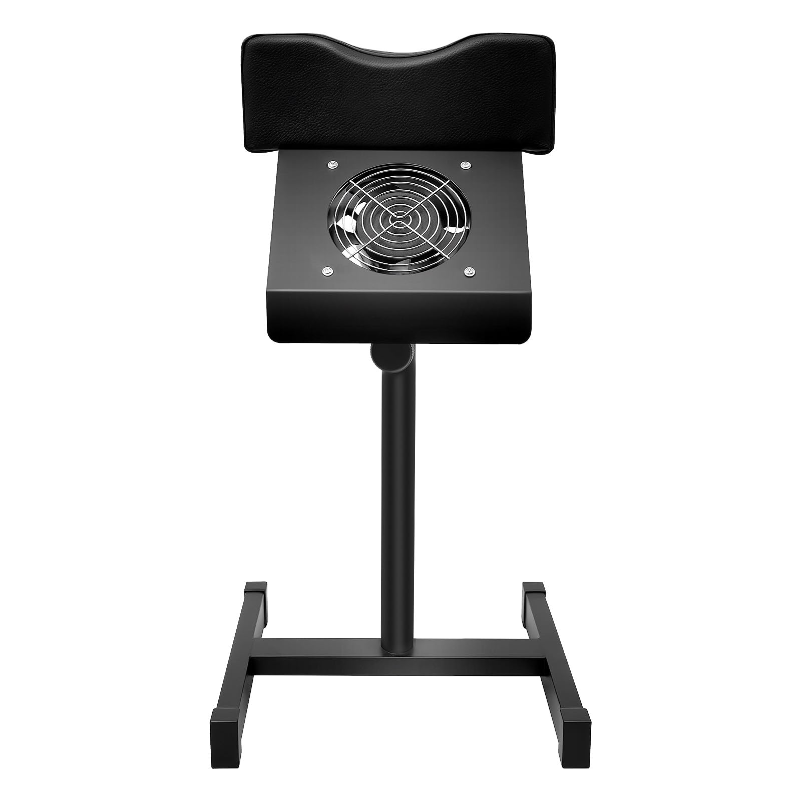 Krzesło do pedicure, krzesło do paznokci, regulowane krzesło do masażu stóp, podnóżek z kurzem, regulacja wysokości 48-68 cm, czarny, metal i PCW, wentylator 22 W, podstawa w kształcie litery H, do