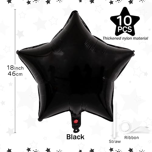 Miniatura 22 de Globos de estrella morados de 18 pulgadas, 10 unidades de globos metálicos de aluminio de helio de Mylar en forma de estrella morada para Globos