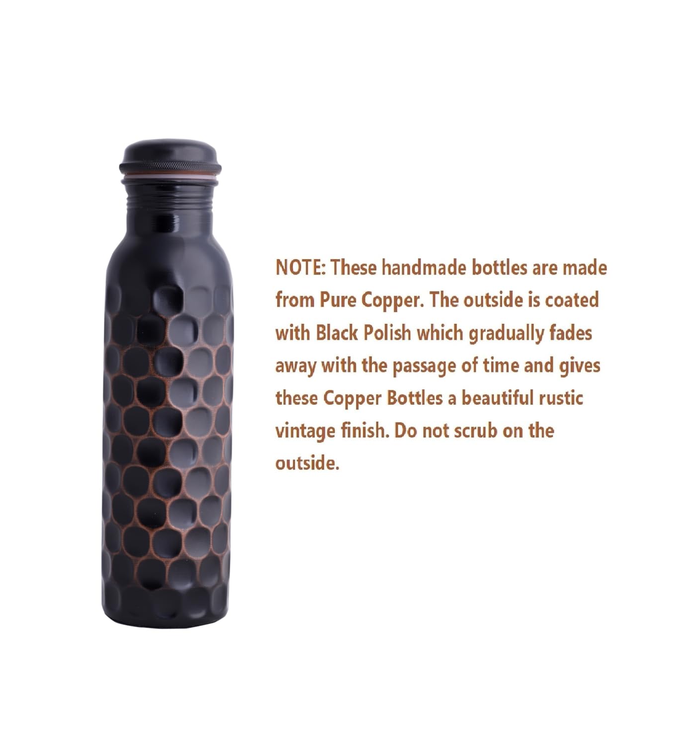 STAGLIFE Trinkwasserflaschen aus reinem Kupfer für Männer und Frauen – Kupfer-Wasserflasche Trinkkrug – Kupfergefäßspender mit Ayurveda-Vorteilen für Sport, Fitness, Yoga, 940 ml