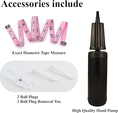 Miniatura 3 de Juego de 2 pelotas de ejercicio con bomba de mano, mini pelota de yoga pequeña de 8 pulgadas para yoga, pilates, equilibrio corporal