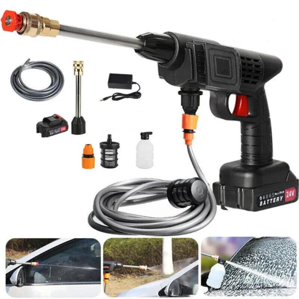 ROMINO Wireless High Pressure Washer Water Spray Gun for Car Wash Bike Washing Cleaning Machine 48V Rechargeable Electric High Pressure Water Gun with Adjustable Nozzle and 5M Hose Pipe: Buy Online at