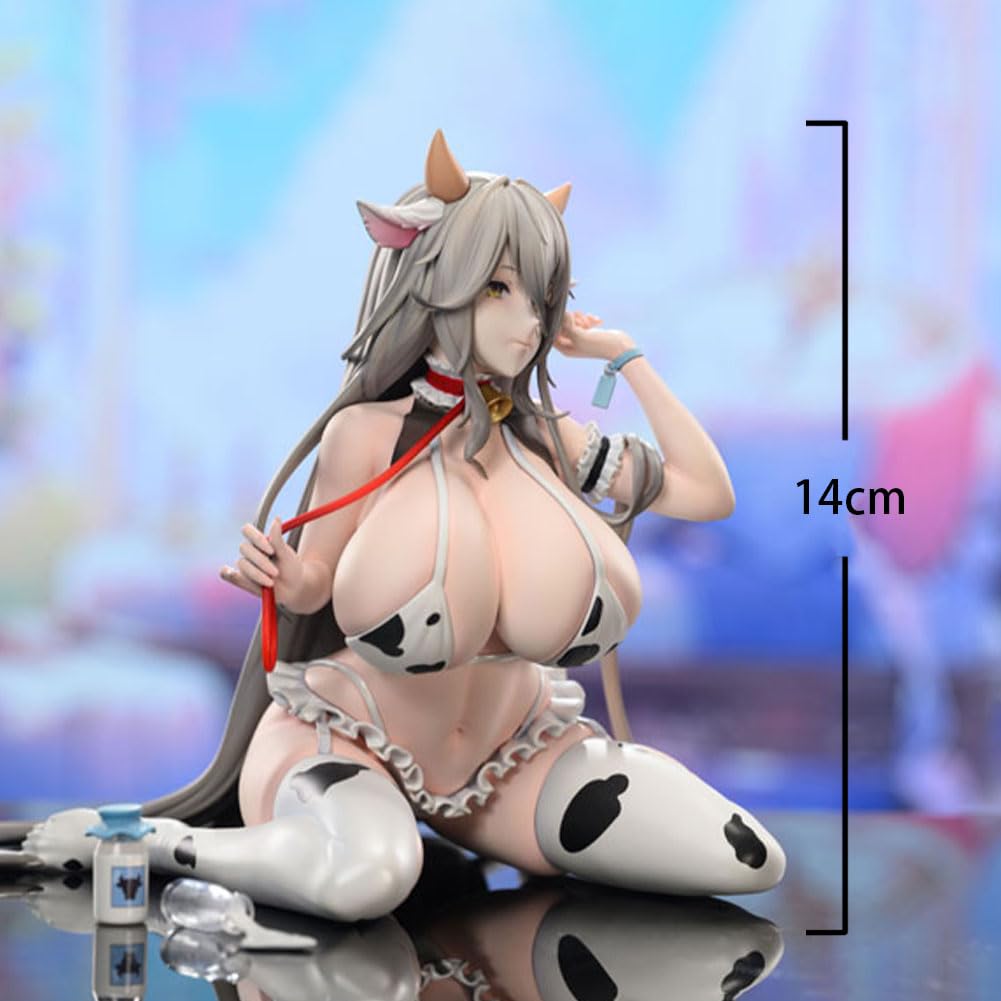 DEXSHUN Figura de anime bikini chica Makino-chan ilustración 1/7 estatua 14 cm | Serie de figuras manga traje de baño de vaca, modelo original, PVC, coleccionables, decoración del hogar, regalos