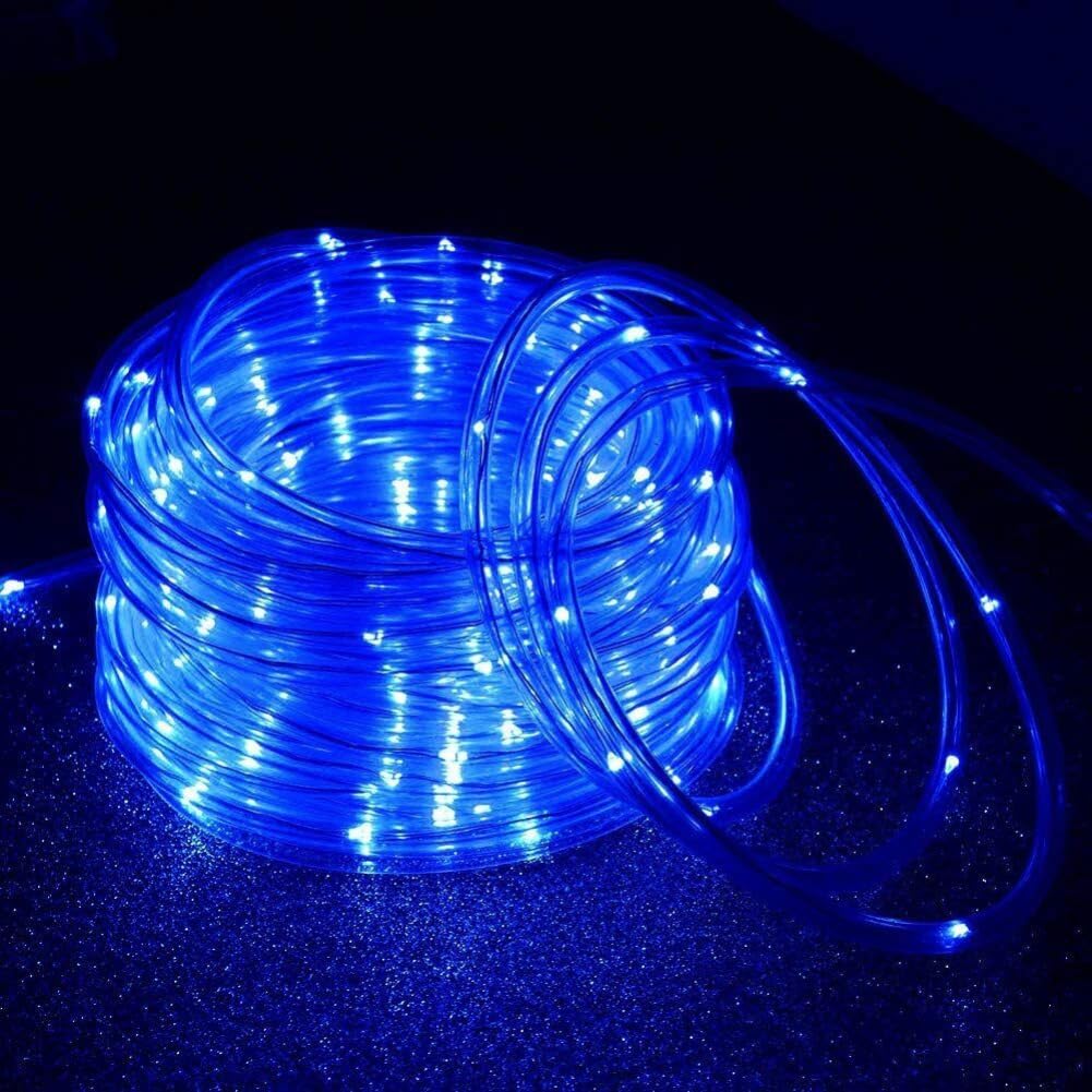 Anso Blue Solar Led Powered Fairy String Rope Strip Lights Waterproof Outdoor Garden Patio Yard Path Lamp (,66Ft 200Leds)