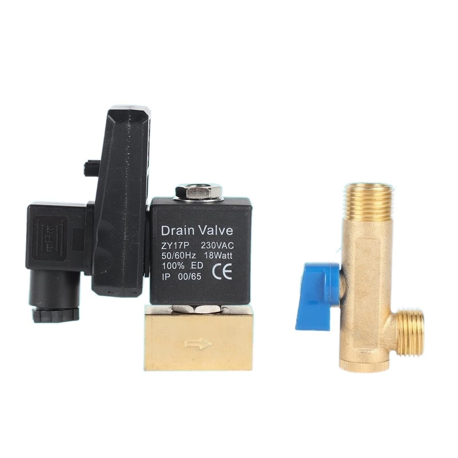 Válvula de Drenaje electrónica Válvula de Drenaje automática del Tanque de Gas temporizada 1/2 quot; Puerto AC 220V Válvula de latón de 2 vías for compresor de Aire 1 Uds