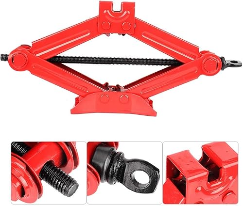 Miniatura 3 de Aramox Scissor Jack, Coche Automotriz Scissor Jack Emergencia Crank Stand Tool Rojo