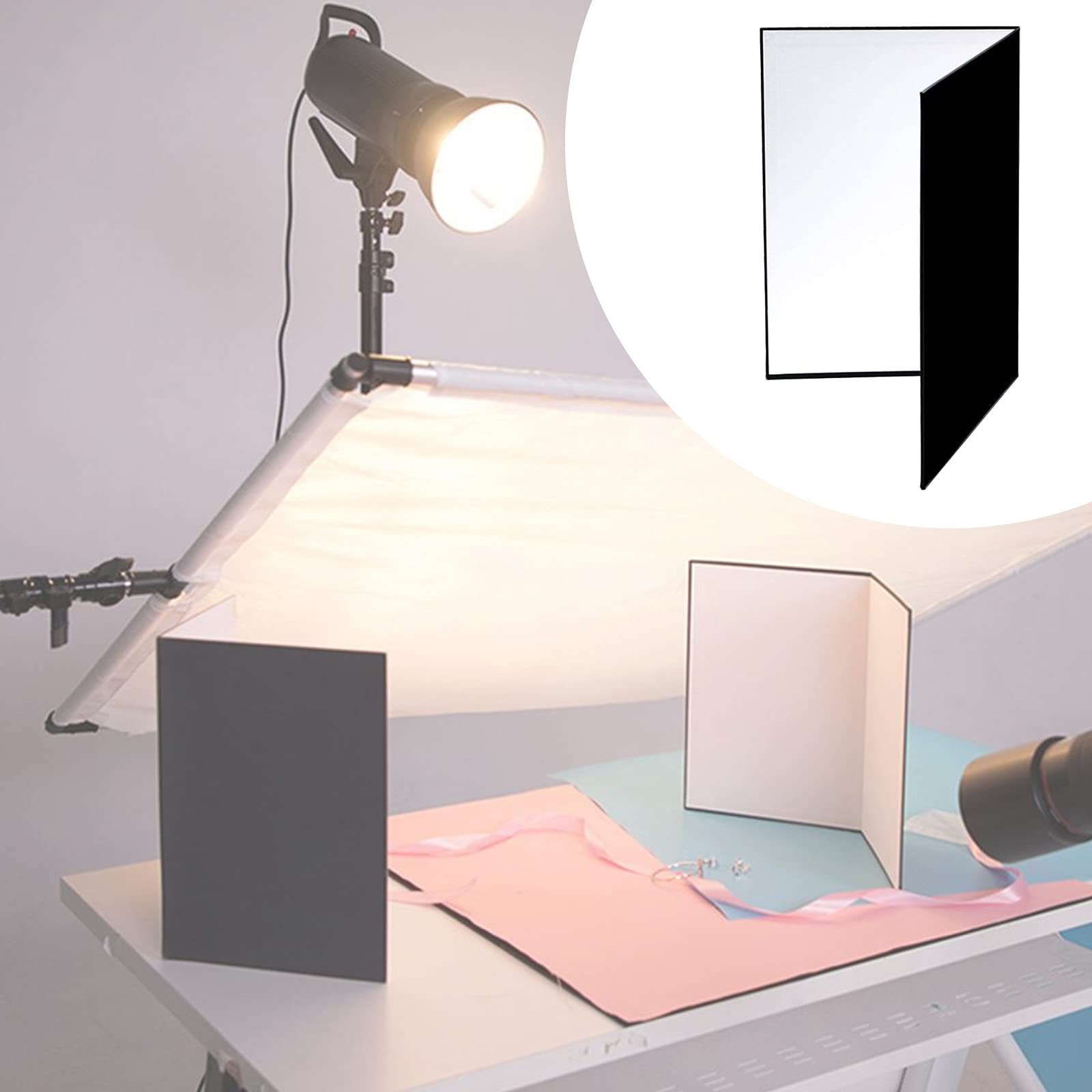 Pannelli Riflettenti 3 In 1 - 2 Pezzi 21x29 Cm, Oro/Argento/Bianco/Nero, Per Foto Di Prodotti E Still Life - Foto 11