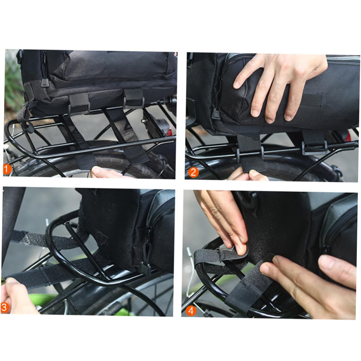 Toddmomy Borsa Per Sedile Posteriore Della Bici Borsa Per Accessori Da Bici Adatta Per Mountain Bike Strisce Riflettenti e Capacità Ampia Per Contenere Tutto Necessario Per Pedalata