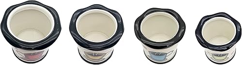 Miniatura 2 de ACK Tuscany Colorful Coffee Bean Collection - Juego de 4 recipientes con tapa, tarro de almacenamiento de cocina, recipiente de almacenamiento de