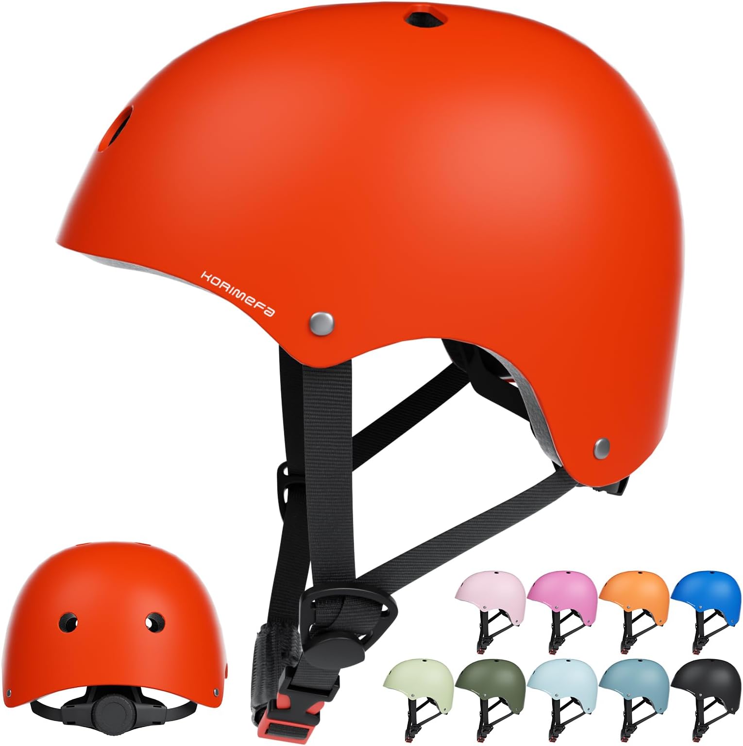 KORIMEFA Toddler Kids Helmet for Bike Scooter Skateboard Roller BMX Bicycle 2-13 Years Boy Girl, Impact-Resistant/Lightweight/Breathable/Adjustable, 51-58cm