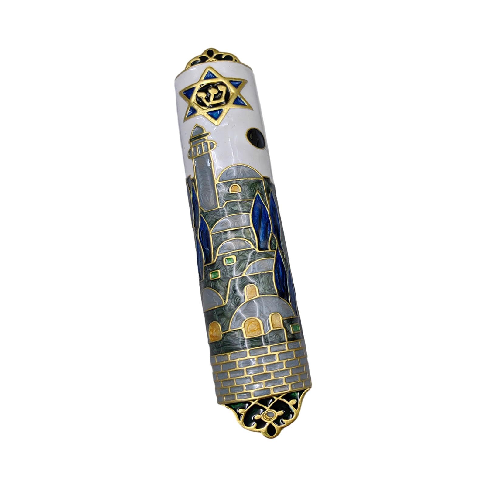 rockible Funda judía Mezuzah para decoración de Puerta Delantera, bendición del hogar Hecha a Mano para Regalo de inauguración de la casa, 17x2.8x1.5 cm