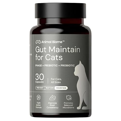 AnimalBiome NEW Probiotics for Cats with S Boulardii (30 Capsules)