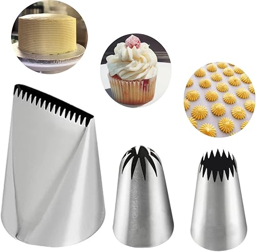 Puntas grandes para decorar pasteles, puntas de glaseado extra grandes con punta de helado de pastel, punta de churro y punta de pastelería de