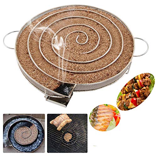 Serpentin Fumée Froide Générateur Fumée Froide 30cm - Pour Fumoir Viande/ Poisson + 4 Crochets Et Brosse Générateur Fumoir Froid