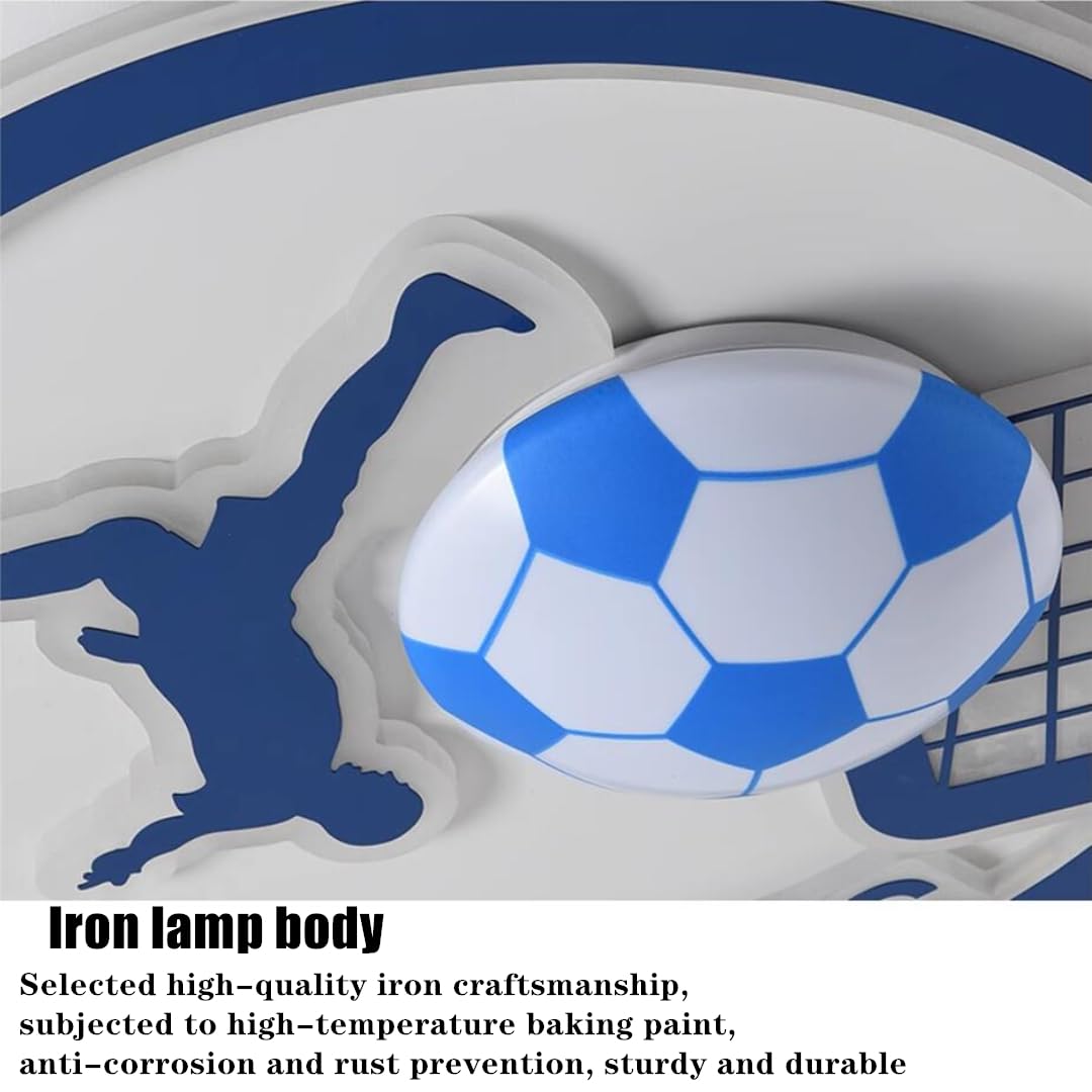 LED Deckenleuchten für Kinder Acryl Fußball Deckenlampen 55W dimmbar mit Fernbedienung Pendelleuchte Kinder Lampe Jungen Schlafzimmer Licht Jugendzimmer Beleuchtung Decke Leuchte L55CM
