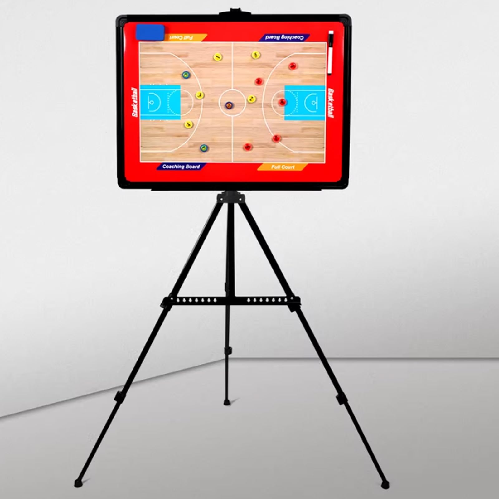 Magnettafel mit Folienstift für Modernes Coaching, Coaches Basketball Taktiktafel, mit Stativ und Tragetasche, Robustes Material, Leicht zu Transportieren, Ideal für das Training