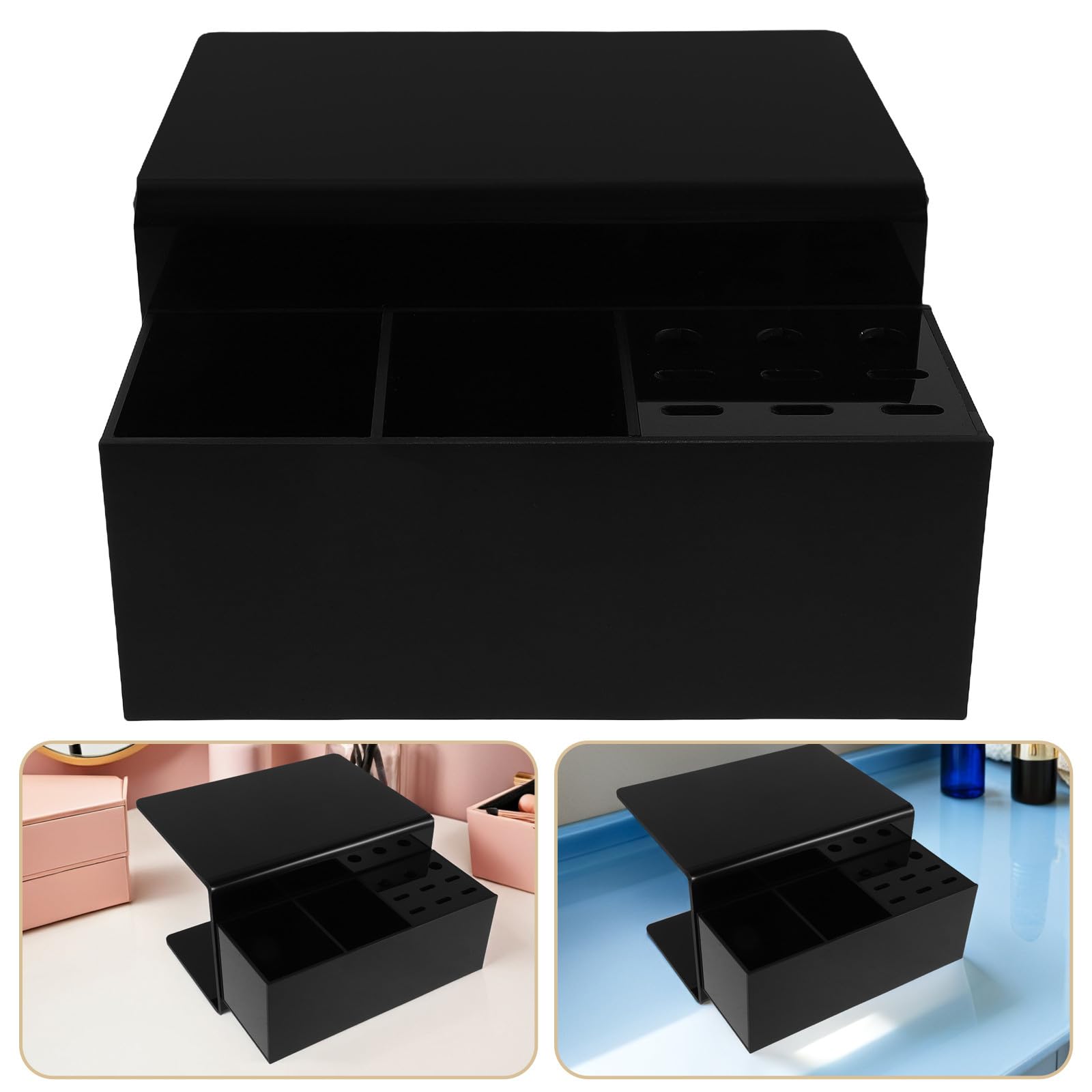 PACKOVE Organizador para Pestañas con Almohadilla Ergonómica Desmontable Soporte para Extensiones de Pestañas Herramienta Profesional para Salones y Doméstico Diseño Negro Fácil de Limpiar