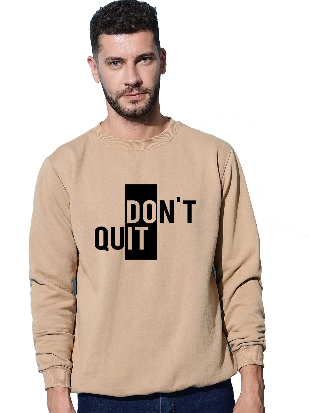 MoyzikhDon't Quit Print Polyester Blend Sweatshirt