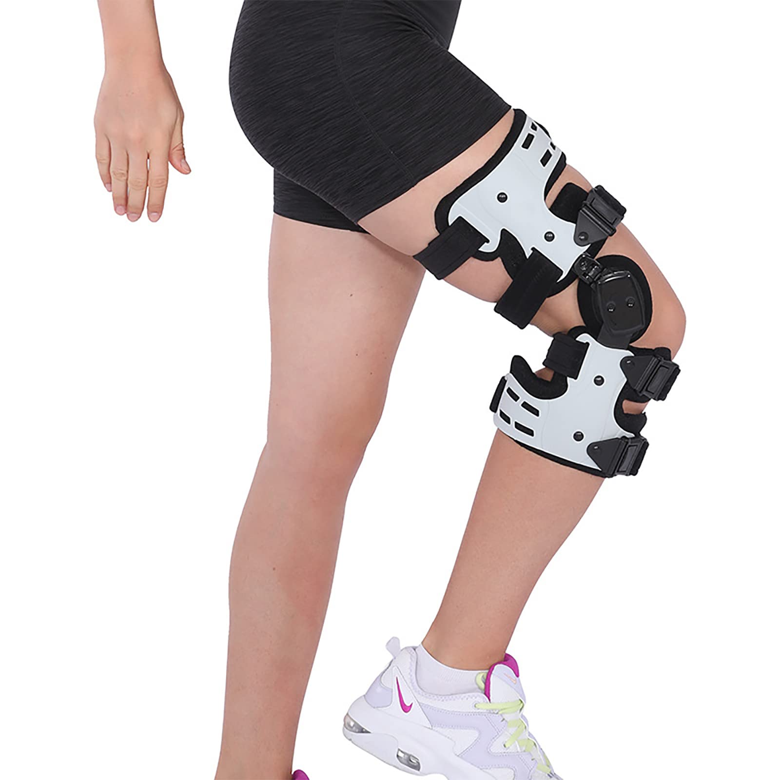 WDSOPK Hinged Knee Brace Support, Adjustable Surgical Fixation Leg Stabilizer, for Orthopaedic Rehab and Meniscus Tear, Stabilization for ACL and PCL or MCL, Left