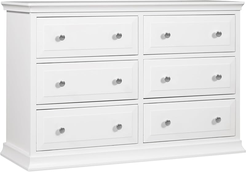 Vestidor doble de firma de 6 cajones en blanco