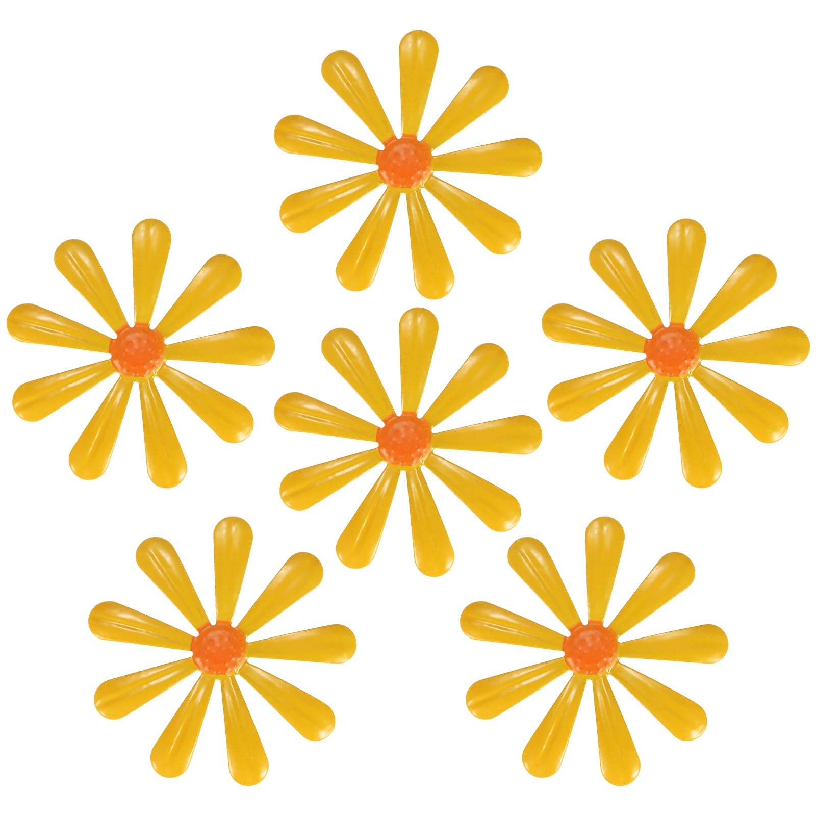 M METERXITY 6-Pack Metal Flowers Wall Decor, Metal Flower Daisy Ornament Wall Art Hanging Decoration Garden Decor for Outside/Indoor/Patio, Fence Decorations Outdoor [Yellow]