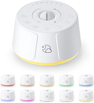 Sound Machine White Noise Machine - 30 Soothing Sounds, 10 Colors Night Light, Rechargeable Battery- Travel Portable Sound Machine for Sleep Baby Adults, Perfect Sleeping Companion