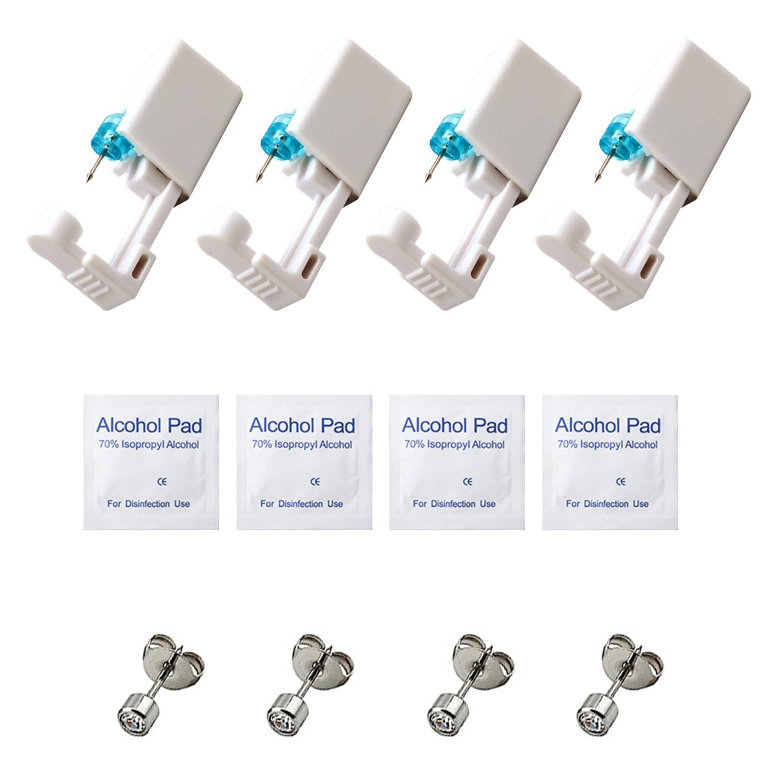 Pistola para Perforar Oreja Kit Desechables 4 Piezas