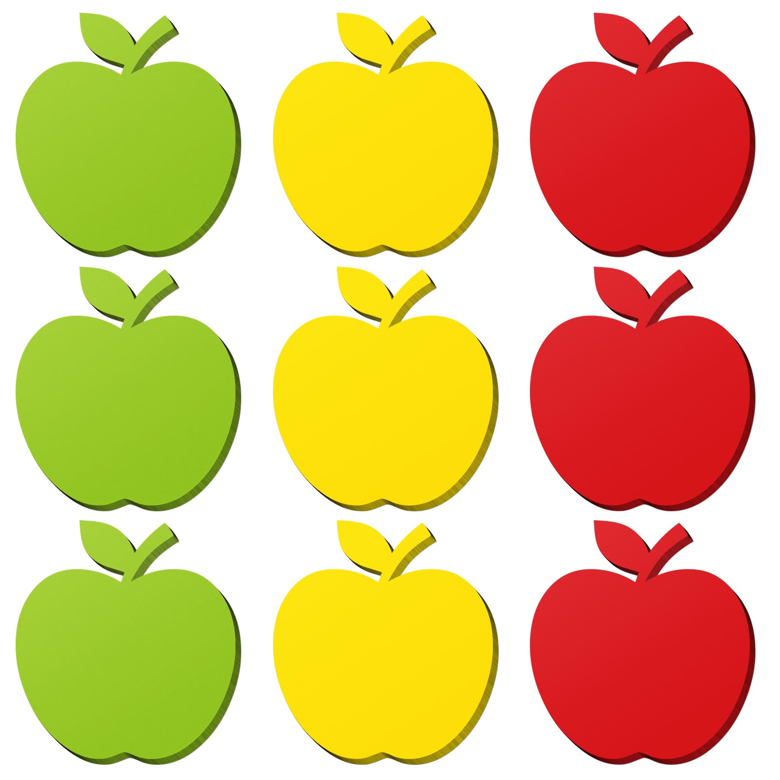 Geyee 108 Pcs Apple Cutouts Paper Die Cuts Assorted, Tricolor, 3.5 Inch