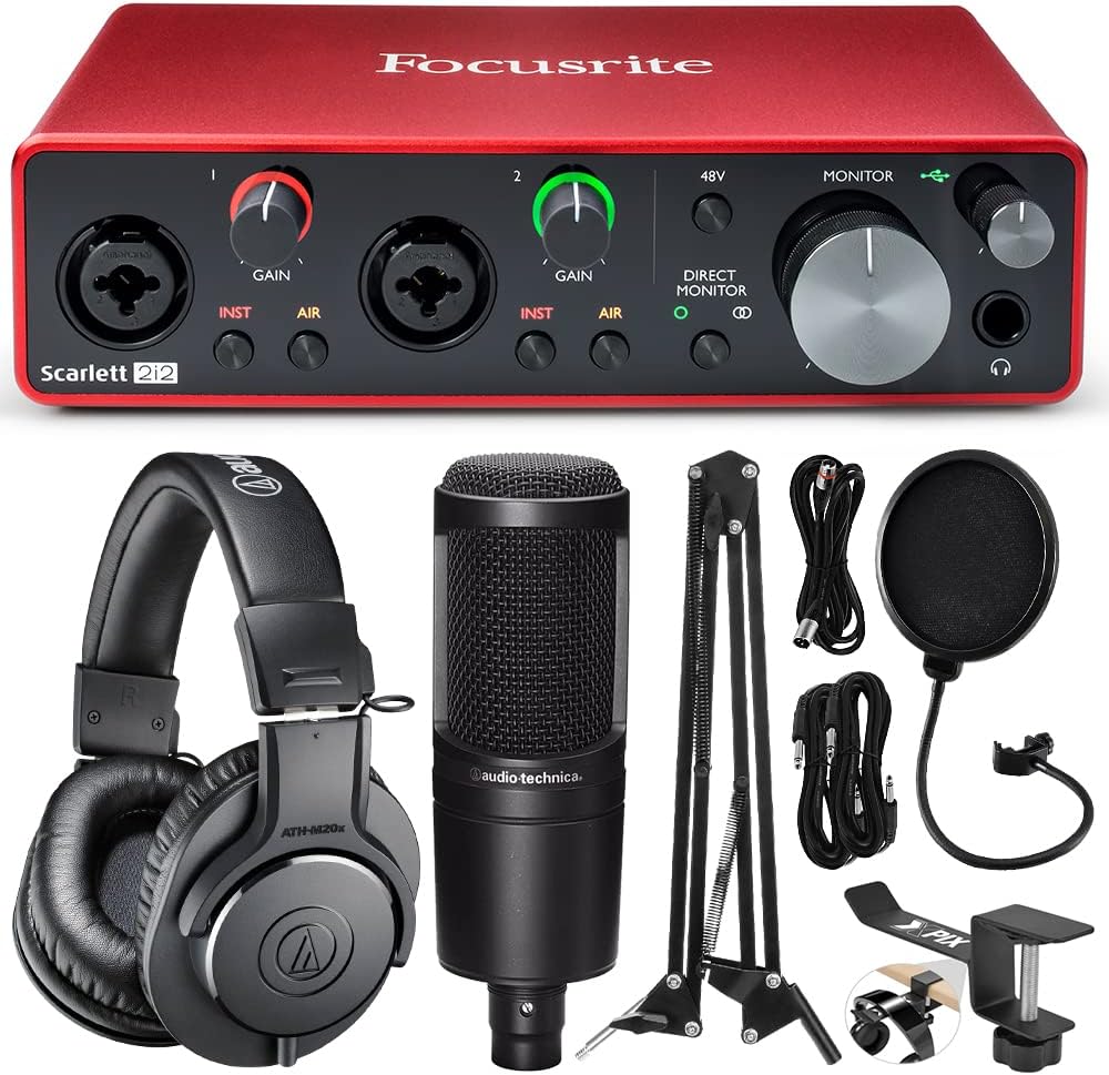 Scarlett 2i2 3rd Gen 2in, 2out USB Audio Interface Bundle