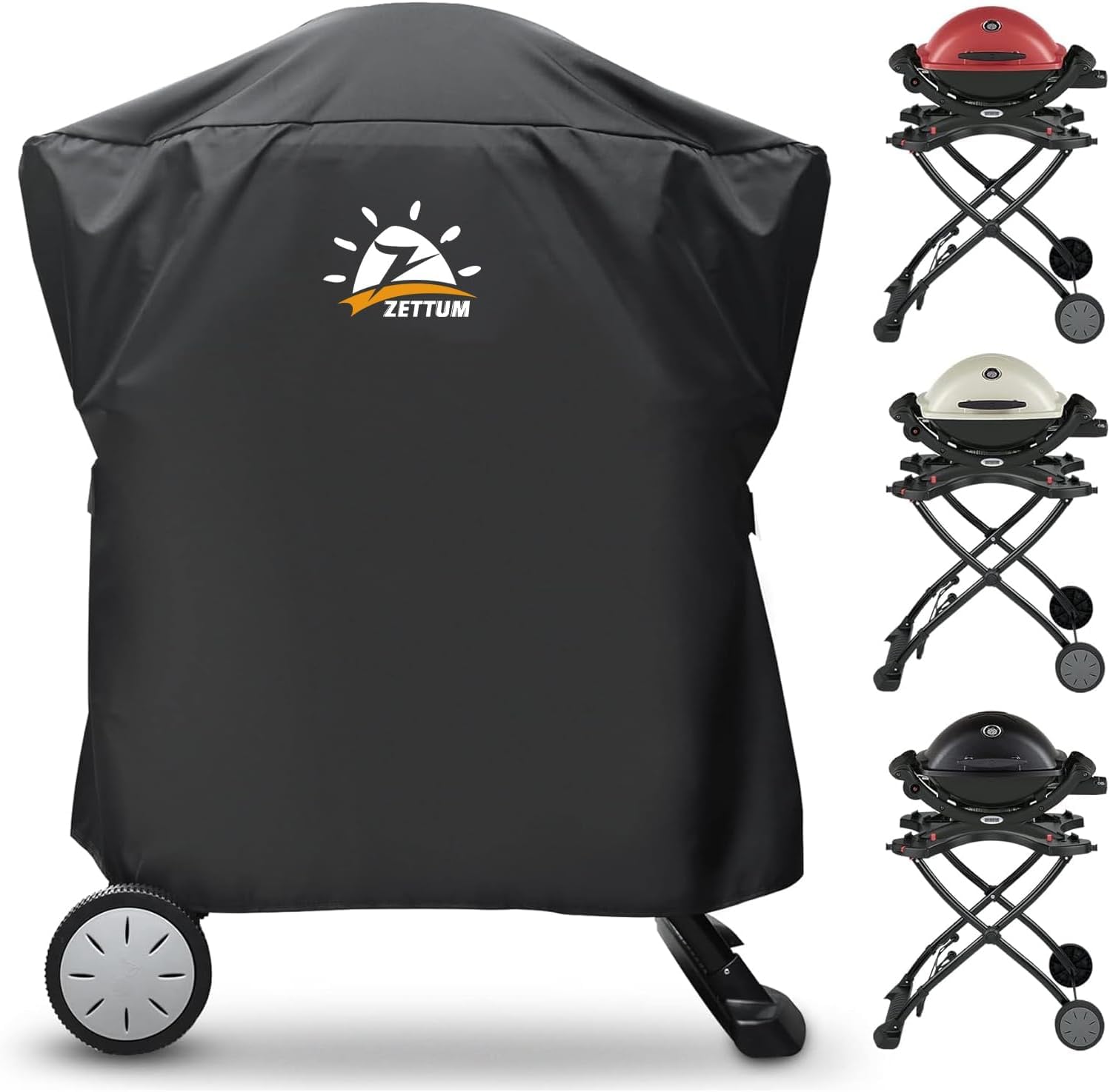 Zettum Housse pour Barbecue Exterieur pour Weber Q1000/Q2000 Serie, 7113 Housse pour Barbecue Robuste et imperméable Barbecue Bâche de Protection BBQ (81 L x 43 W x 88 H CM)
