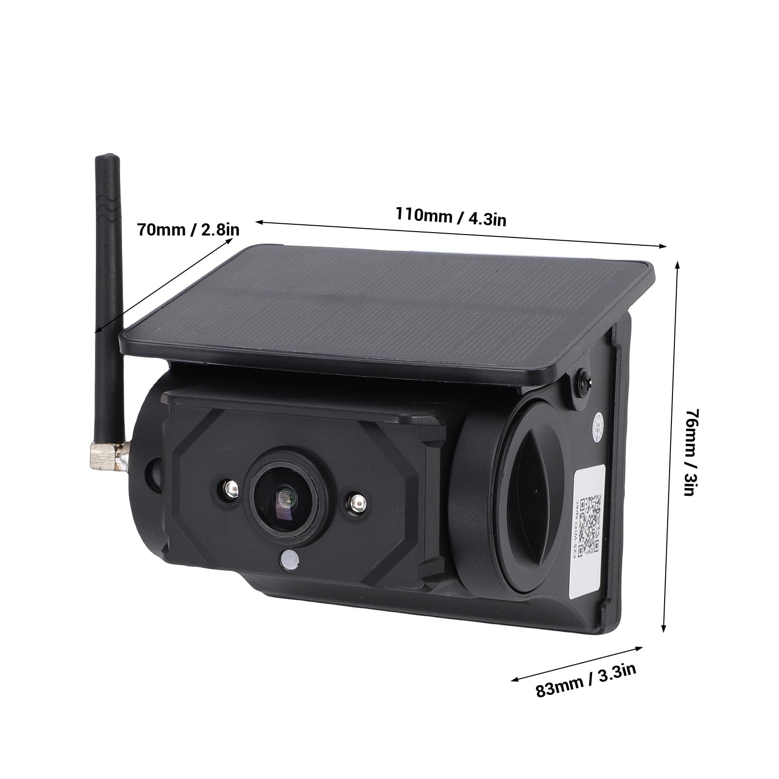 Walmeck Cámara de Respaldo Inalámbrica Solar Magnética WiFi 1080P HD Cámara de Marcha Atrás Recargable RV para Remolque Barco Caballo Cuello Cisne