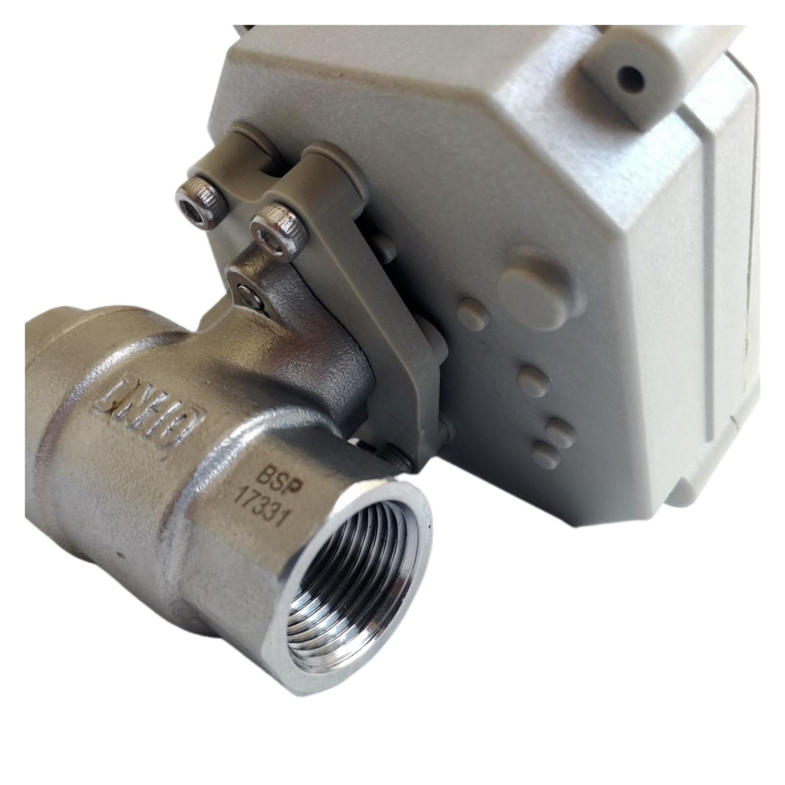 Valve motorisée Vanne à boisseau sphérique électrique Tsai Fan 1/2'' DC5V/12V/24V SS304 2/3/5/7 fils vanne d'eau électrique 2 voies BSP/NPT avec commande manuelle(NPT_DC12V_CR702)