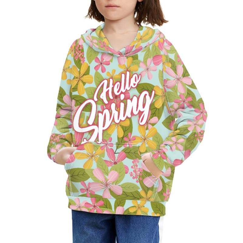 Irisjudy Guinea Pig Hoodies for Kids Girls Tops, Animals School Hoodies with Pocket Music Long Sleeve Pullover 6-15 Years