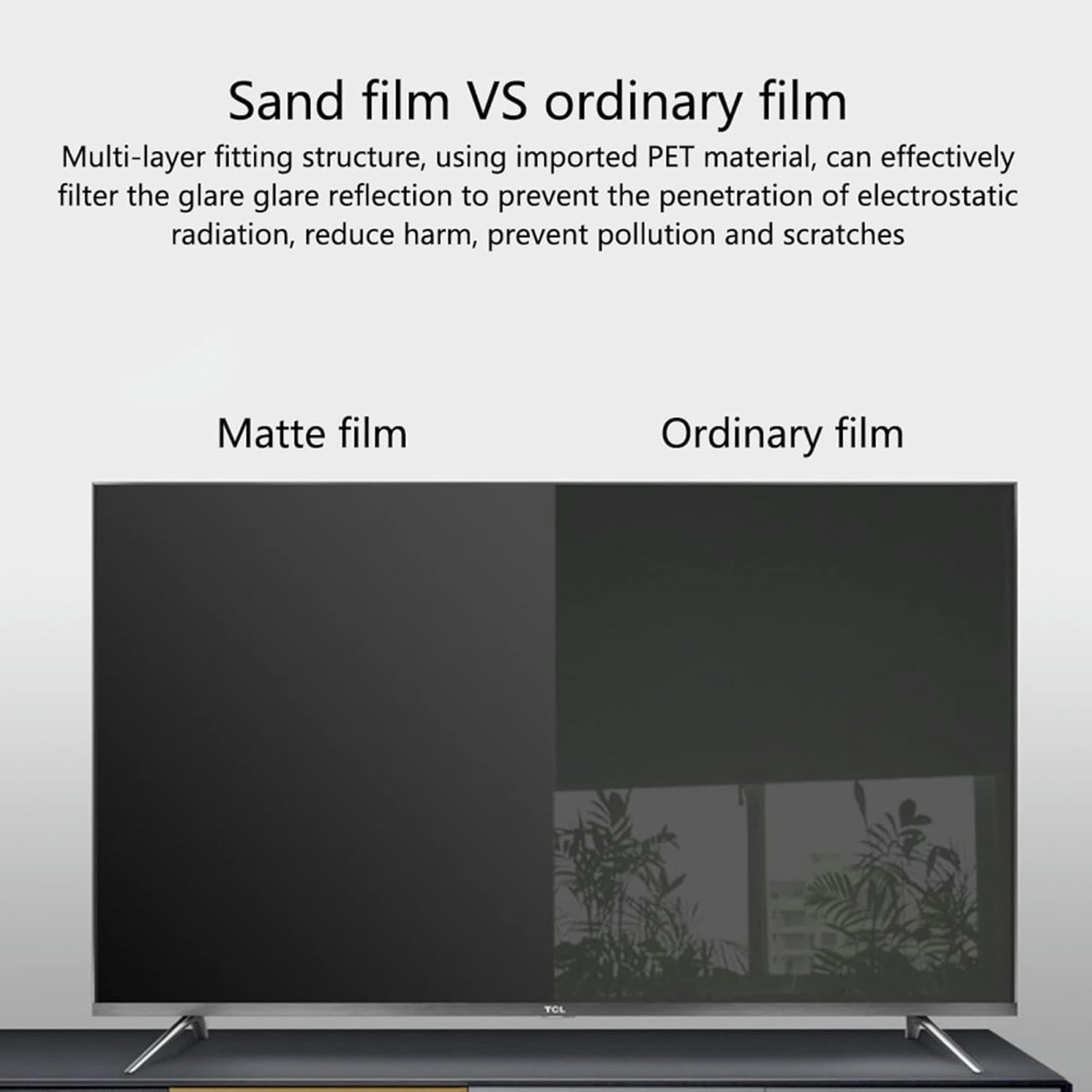 Protector De Pantalla para TV con Protección UV/Luz Azul, Película Esmerilada Antirreflejos con Índice De Reducción De hasta El 90% para LCD, Led, 4K OLED QLED HDTV De 40".