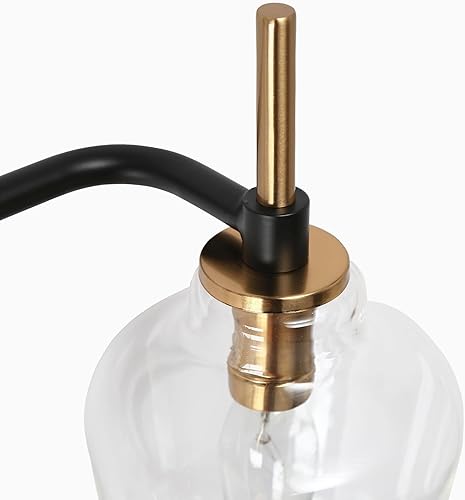 Miniatura 8 de Durent Lighting Lámparas de tocador de baño, 4 luces de baño sobre espejo, 28.5 pulgadas, negro y dorado