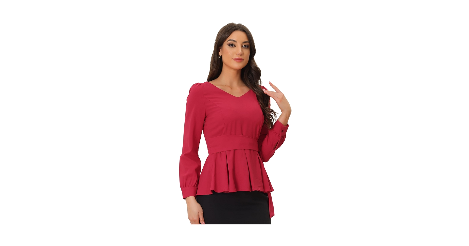 新品タグ付⭐︎AMERI⭐︎SHOULDER PADDED PEPLUM DRESS Half Neck Sleeveless Peplum Bodycon Dress – Aisize
