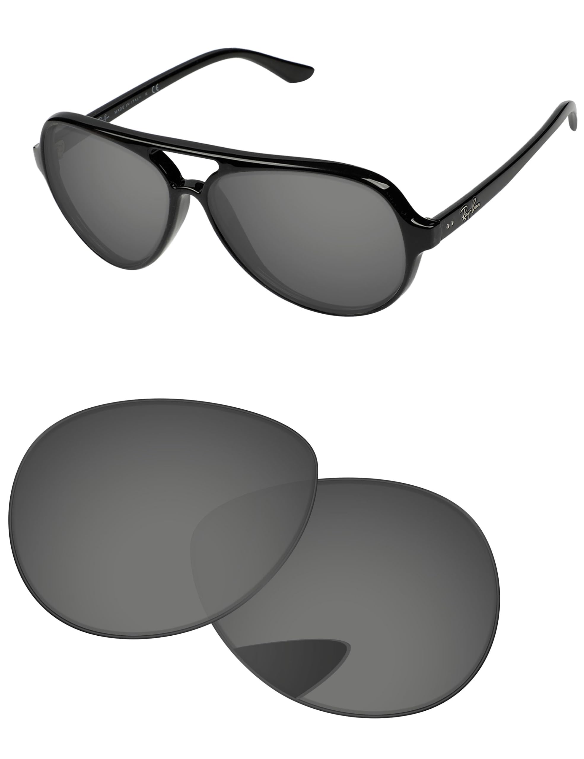 Lentes de repuesto compatibles con gafas de sol Ray-Ban Cats 5000 RB4125 de 59 mm
