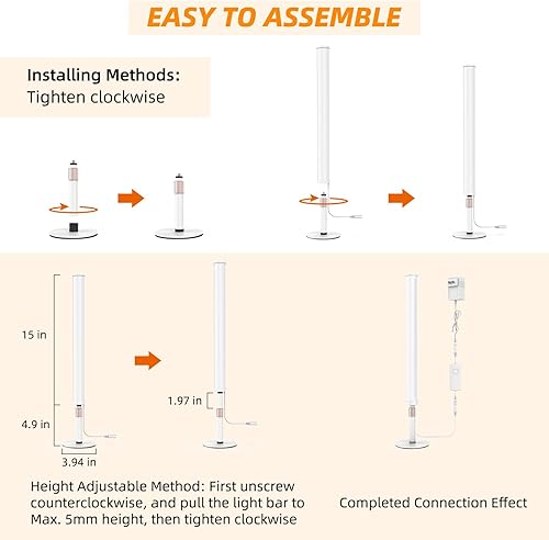 Miniatura 5 de MY BEAUTY LIGHT Luces LED de tocador para espejo, regulables y de temperatura de color cambiables, luces LED de maquillaje de altura ajustable de 24