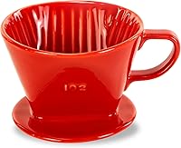 Vista 8 de Pour Over Ceramic - Cafetera de cerámica con 3 agujeros de fondo plano, cono de filtro lento de porcelana para viajes, camping, oficina, hogar