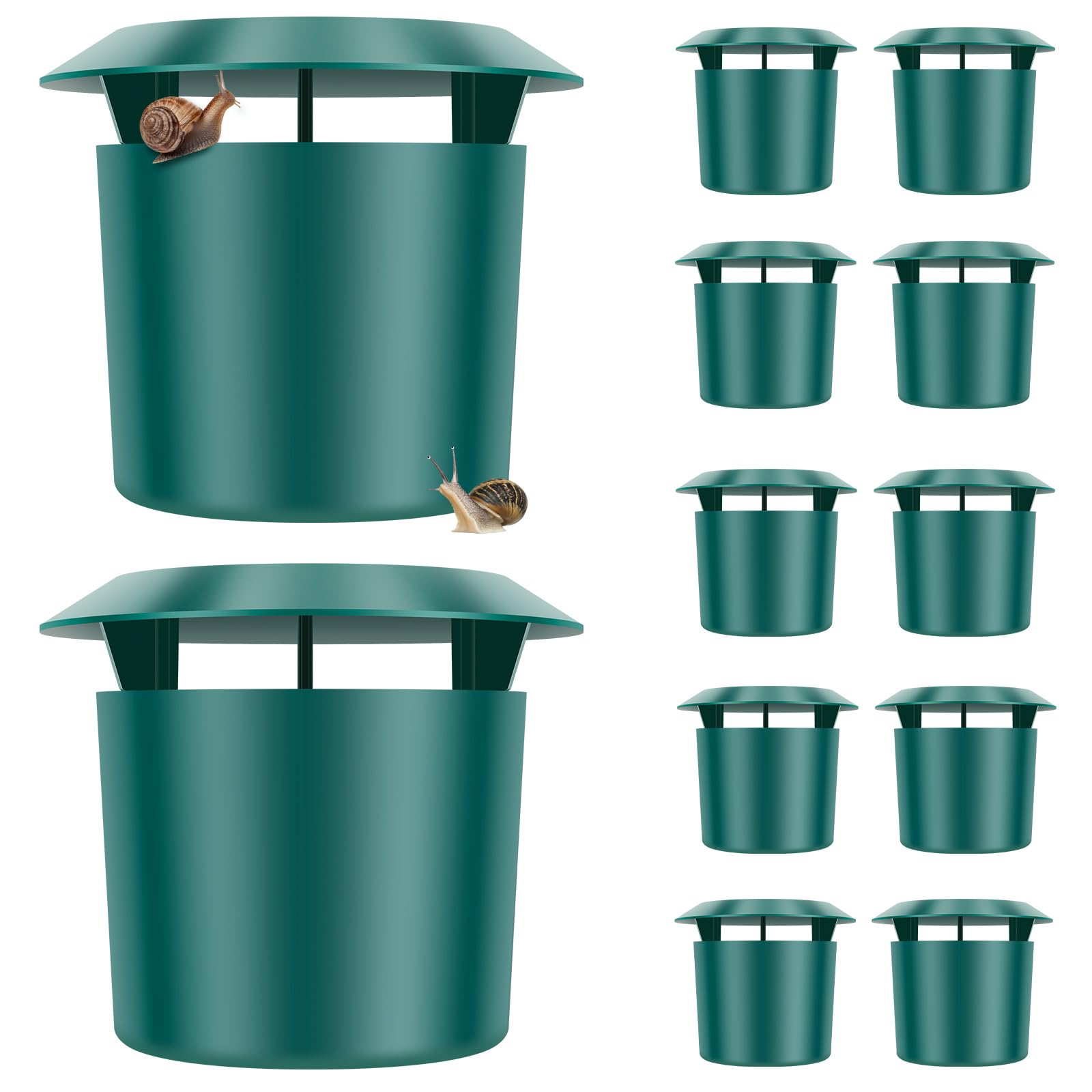 12Pcs Garden Snail and Slug Trap Portable Beer Traps Eco-Friendly Plastic Pest Catcher Box Versatile Snail Trapping Tools for Outdoor Garden Flowers Plant Pots Vegetable Protection